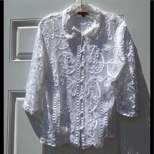 Women’s Toni B see thru white shirt
